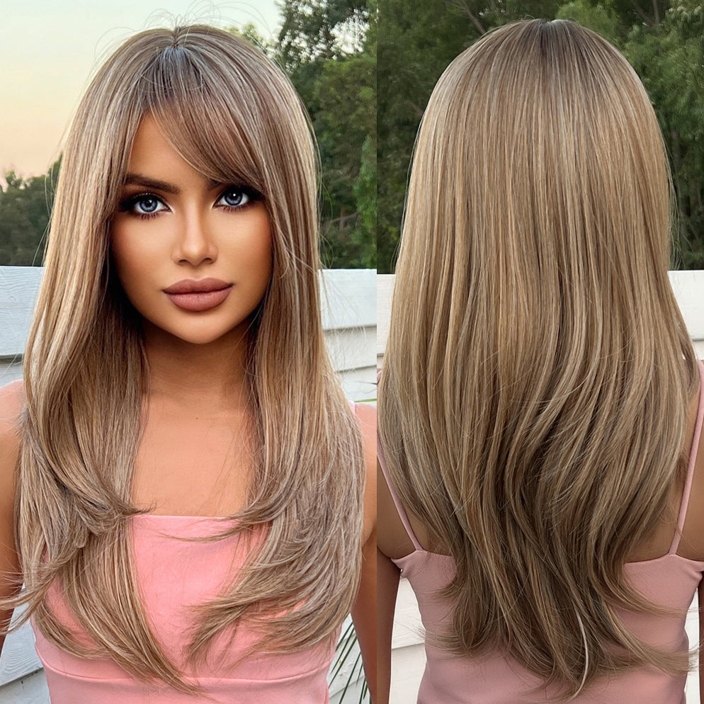 Long straight synthetic wigs sales