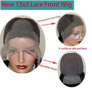 Side Heavy Bangs Light Brown 5x5 Lace Closure Human Hair Wigs - Glueless Pre Plucked 360 Lace Frontal Fringe Wigs Remy