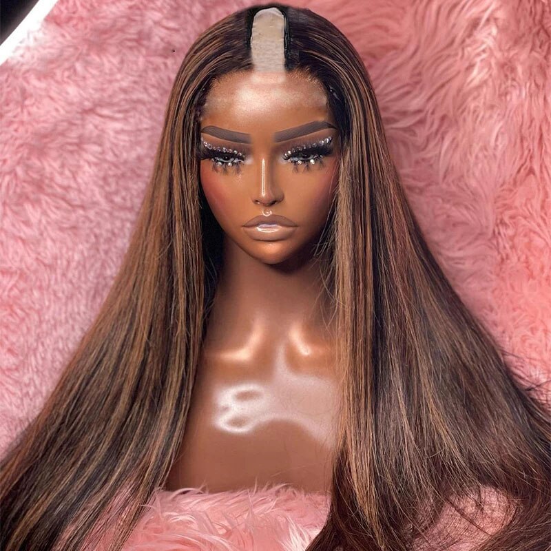 Ombre Honey Blonde U Part Wig European Remy Human Hair Soft Glueless Wig