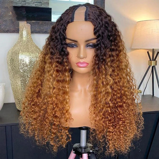 U Part Wig European Remy Human Hair Soft Jewish Glueless Wig