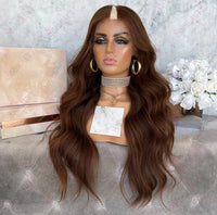 Thumbnail for Straight Wavy Highlights Honey Blonde 1X4 V Part Wigs 100% Human Hair