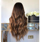 Highlight Chestnut Blonde Body Wave U-Part Wig Remy 100% Human Hair Loose Wavy