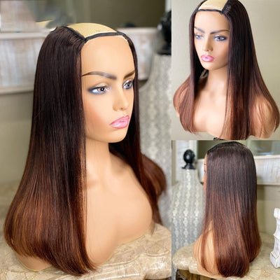 Ombre Honey Blonde - U Part Wig European Remy Human Hair Jewish Wig