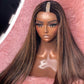 Ombre Honey Blonde U Part Wig European Remy Human Hair Soft Glueless Wig
