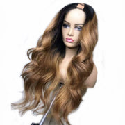 U Part Wig European Remy Human Hair Wig Glueless Natural  Jewish Soft
