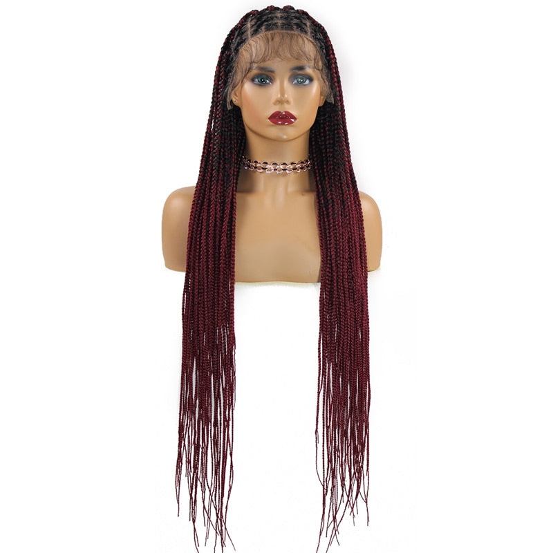 36‘’ Full Lace Box Braid Lace Front Wig Super Long Criss Cross Knotless Braids