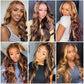 U-Part Wig with strap combs-Highlight Blonde Ombre Brown