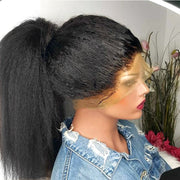 Kinky Straight Lace Front  Synthetic Hair Wigs Middle Part Lace Frontal Wigs Full Hair For Fashion 18-28 inches Fiber Hair Wig